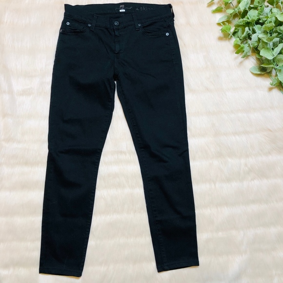7 For All Mankind The Skinny Black Jeans - Picture 3 of 9